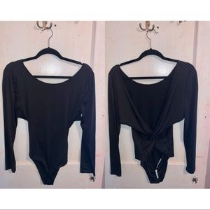 Black Open Back Bodysuit